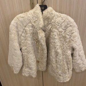 Beige fur coat